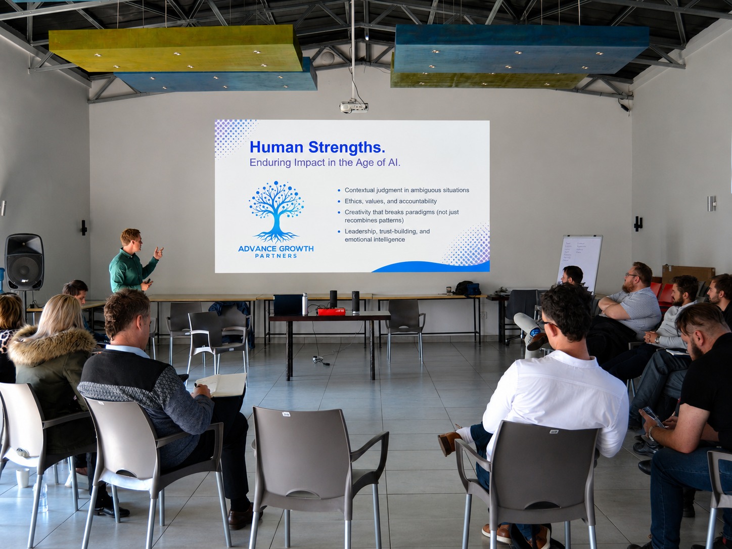 Human strengths AI leadership presentation